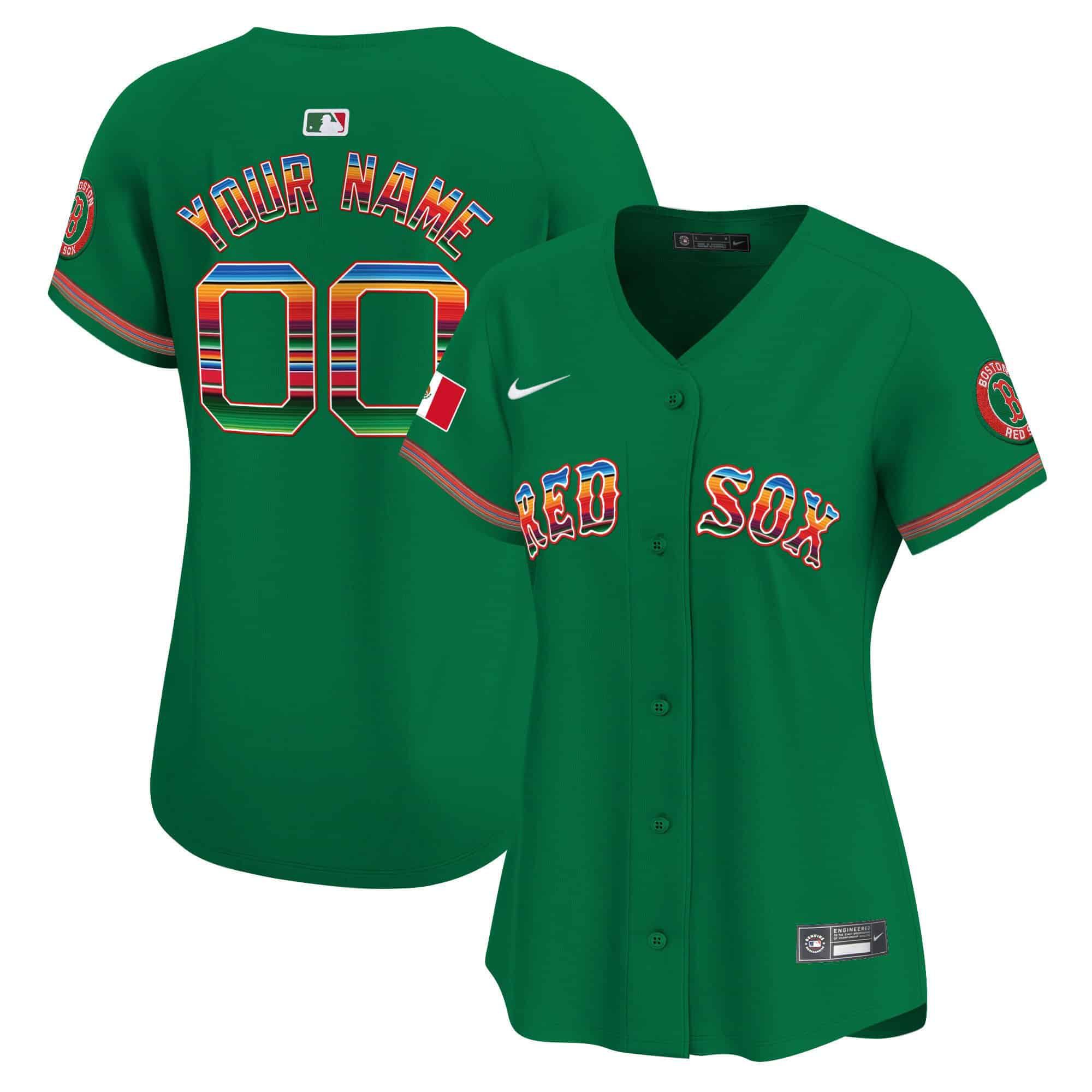 Women Boston Red Sox Green 2024 Nike Mexico Vapor Premier Limited Custom MLB Jersey